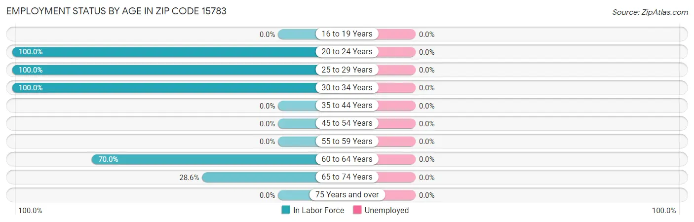 Employment Status by Age in Zip Code 15783