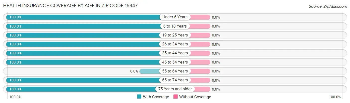 Health Insurance Coverage by Age in Zip Code 15847