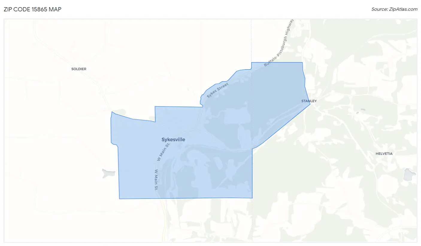 Zip Code 15865 Map