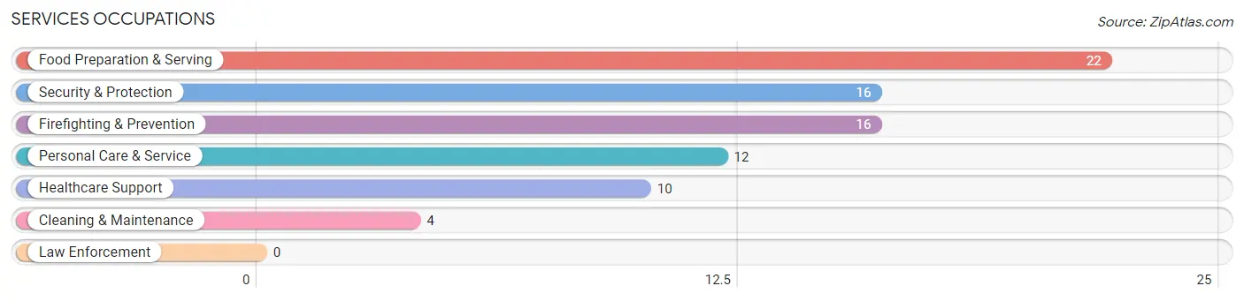 Services Occupations in Zip Code 15870