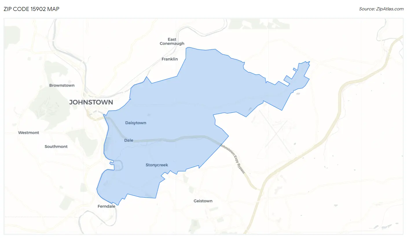 Zip Code 15902 Map