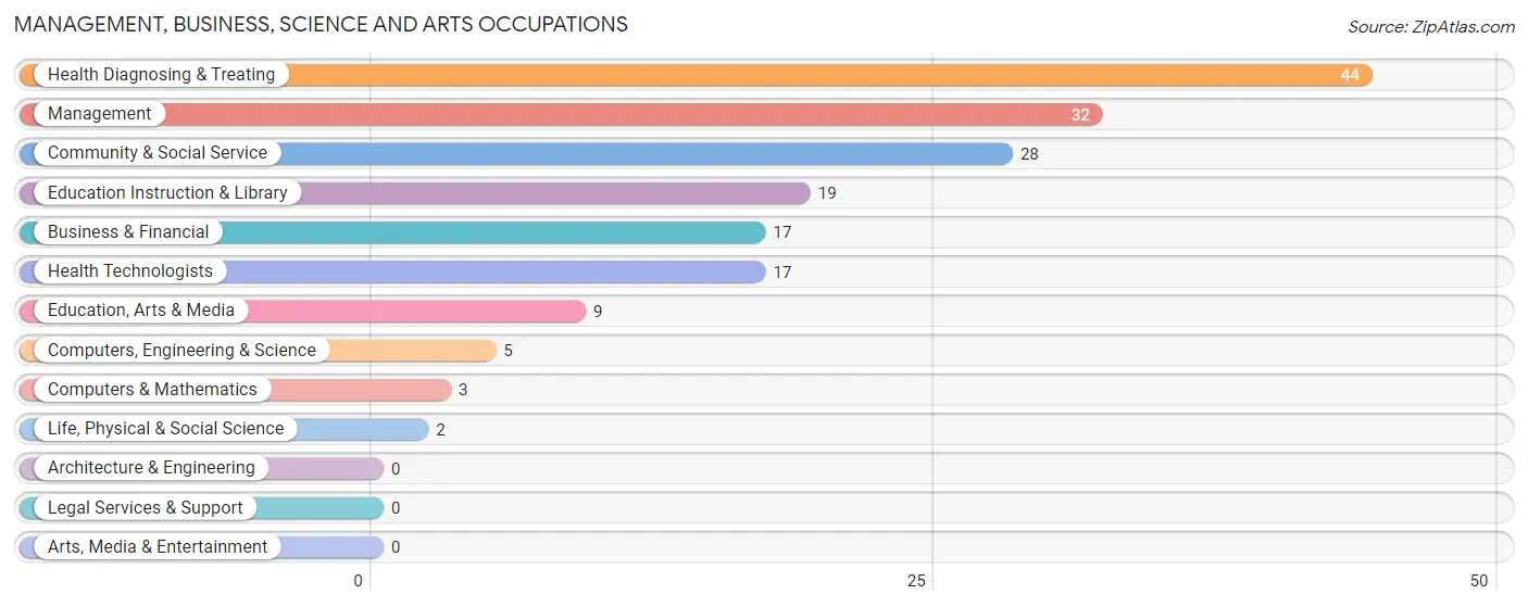 Management, Business, Science and Arts Occupations in Zip Code 15923