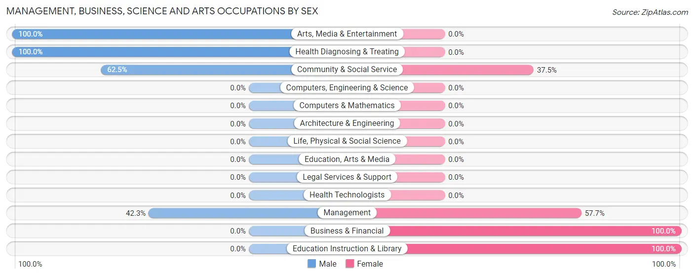 Management, Business, Science and Arts Occupations by Sex in Zip Code 15937