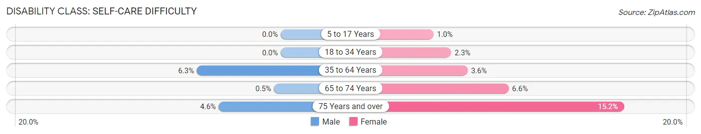 Disability in Zip Code 15956: <span>Self-Care Difficulty</span>