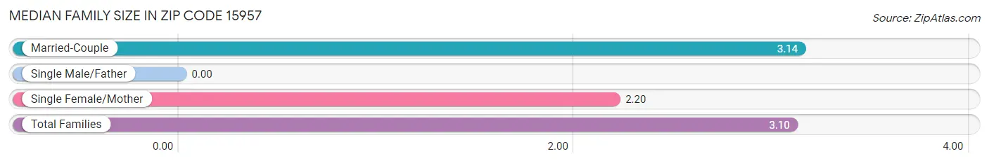 Median Family Size in Zip Code 15957