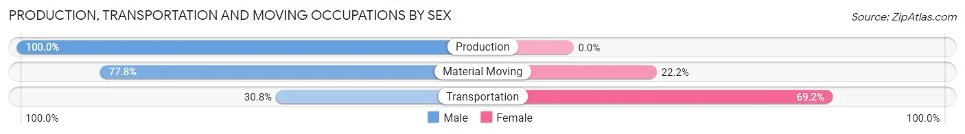 Production, Transportation and Moving Occupations by Sex in Zip Code 15961