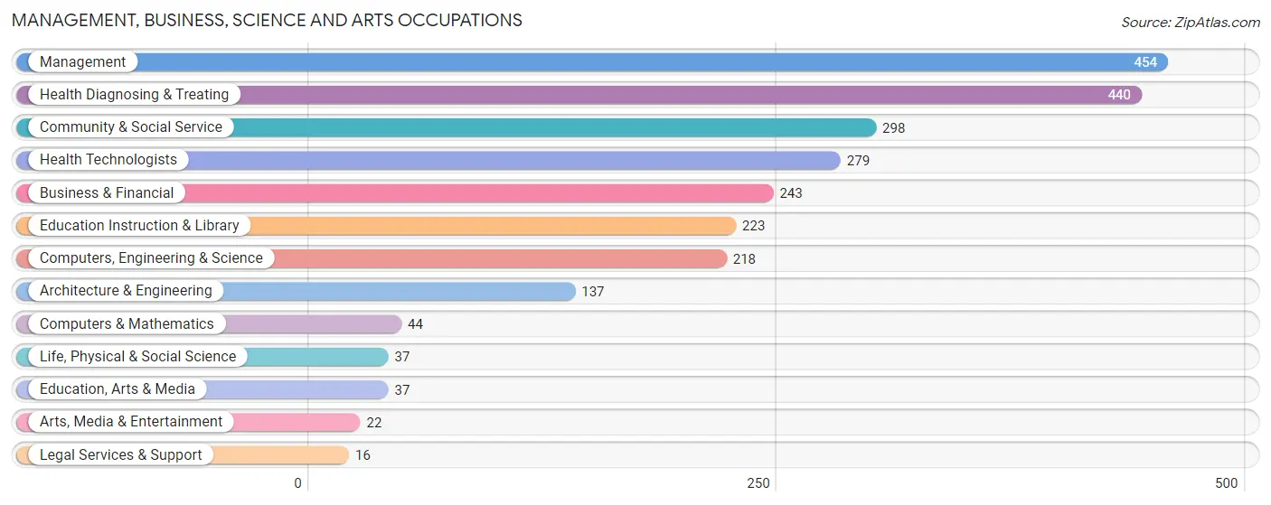 Management, Business, Science and Arts Occupations in Zip Code 15963