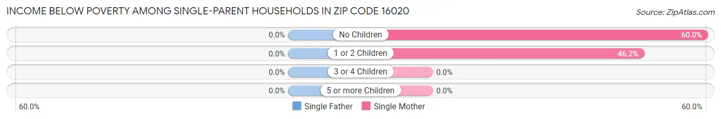 Income Below Poverty Among Single-Parent Households in Zip Code 16020