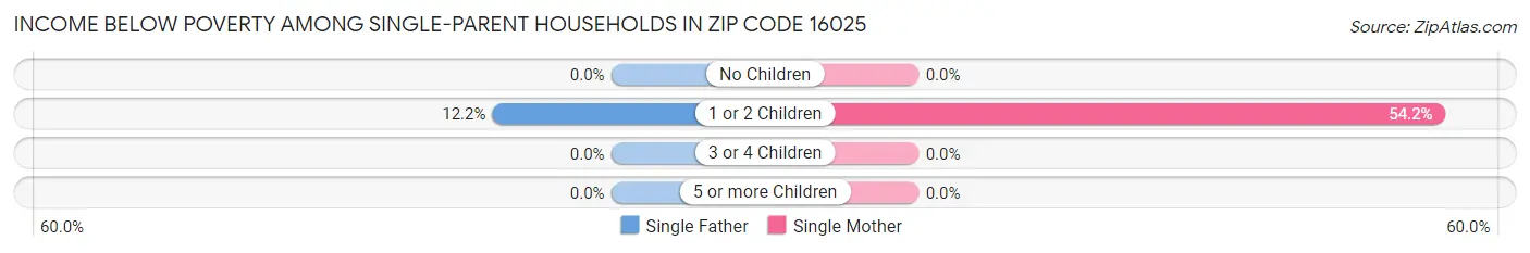 Income Below Poverty Among Single-Parent Households in Zip Code 16025