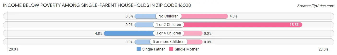 Income Below Poverty Among Single-Parent Households in Zip Code 16028