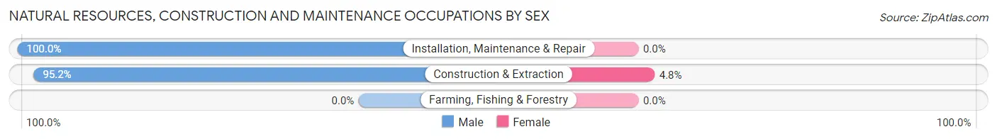 Natural Resources, Construction and Maintenance Occupations by Sex in Zip Code 16055