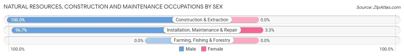 Natural Resources, Construction and Maintenance Occupations by Sex in Zip Code 16061