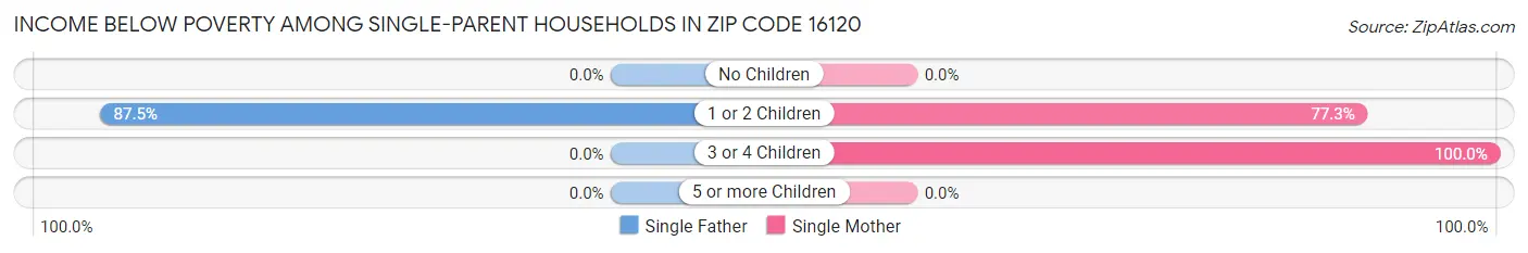Income Below Poverty Among Single-Parent Households in Zip Code 16120