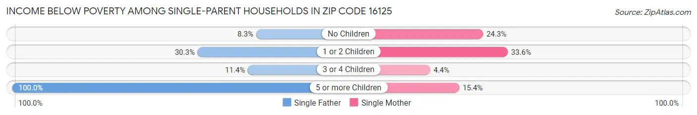 Income Below Poverty Among Single-Parent Households in Zip Code 16125