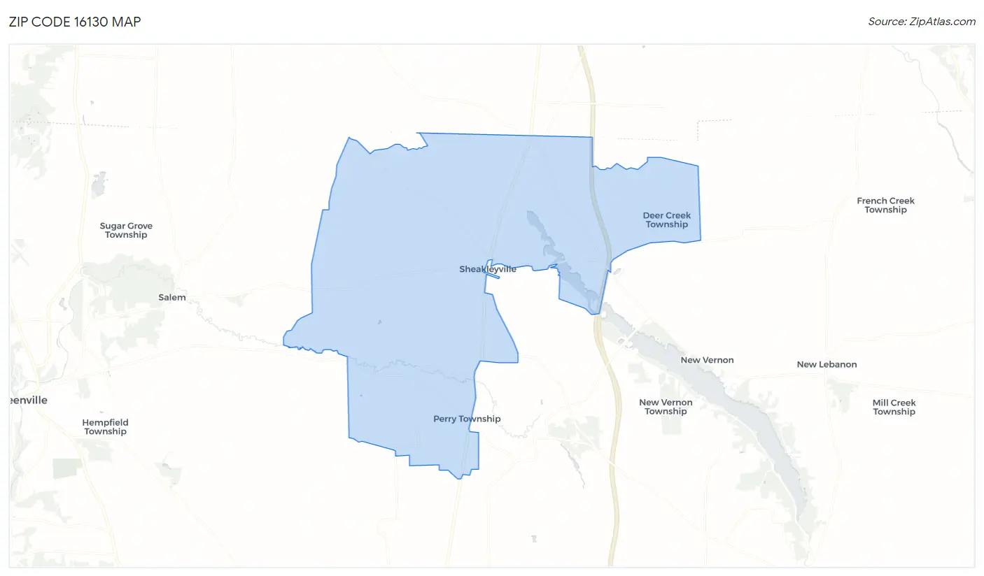 Zip Code 16130 Map