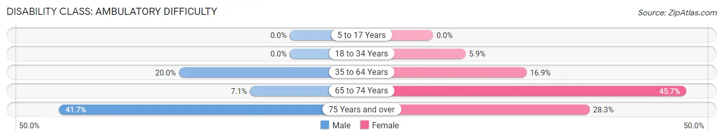 Disability in Zip Code 16136: <span>Ambulatory Difficulty</span>