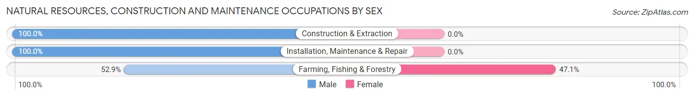 Natural Resources, Construction and Maintenance Occupations by Sex in Zip Code 16150
