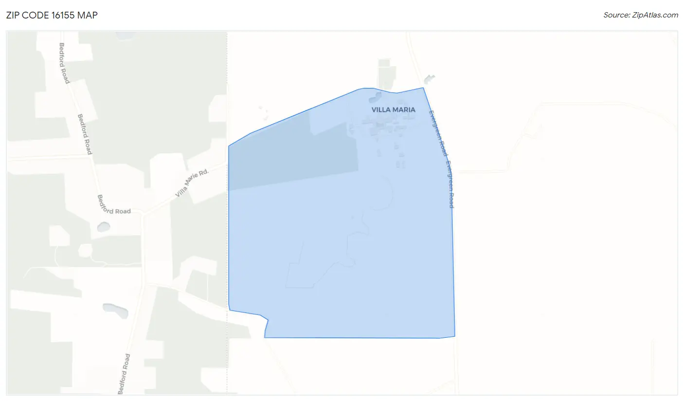 Zip Code 16155 Map