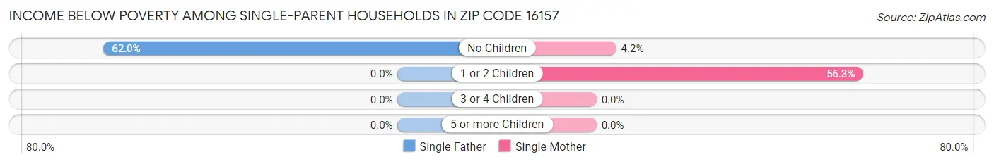 Income Below Poverty Among Single-Parent Households in Zip Code 16157