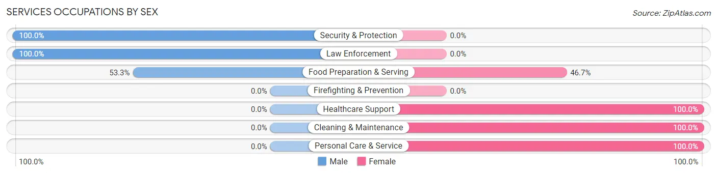 Services Occupations by Sex in Zip Code 16160
