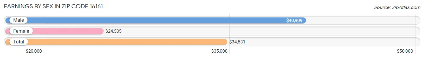 Earnings by Sex in Zip Code 16161