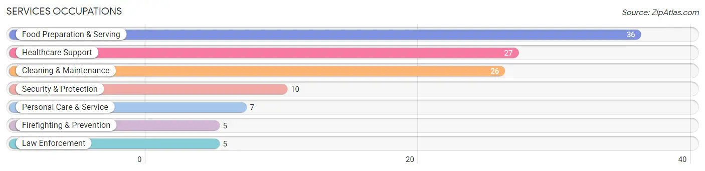 Services Occupations in Zip Code 16218