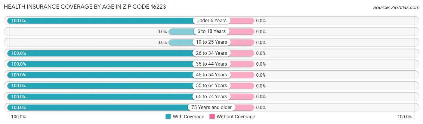 Health Insurance Coverage by Age in Zip Code 16223