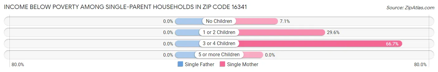 Income Below Poverty Among Single-Parent Households in Zip Code 16341