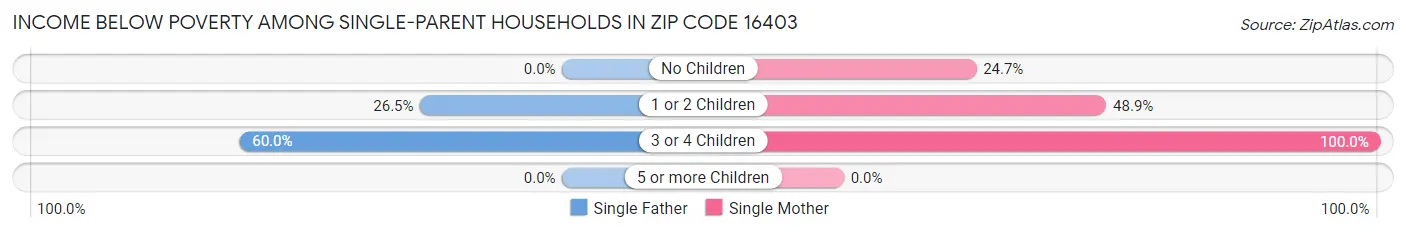 Income Below Poverty Among Single-Parent Households in Zip Code 16403