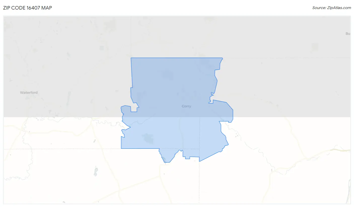 Zip Code 16407 Map