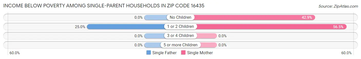 Income Below Poverty Among Single-Parent Households in Zip Code 16435
