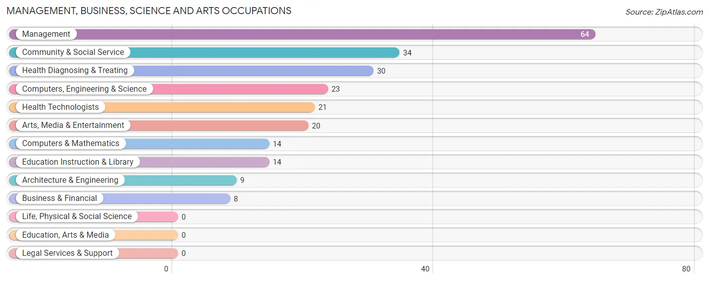 Management, Business, Science and Arts Occupations in Zip Code 16435