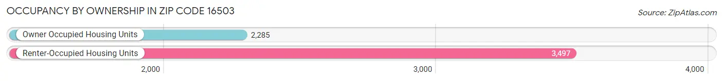 Occupancy by Ownership in Zip Code 16503