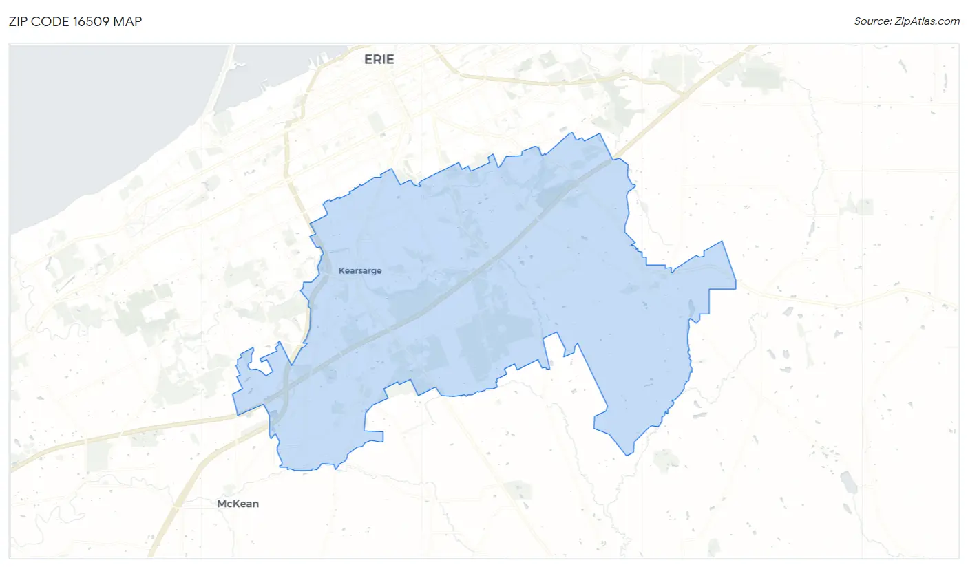 Zip Code 16509 Map