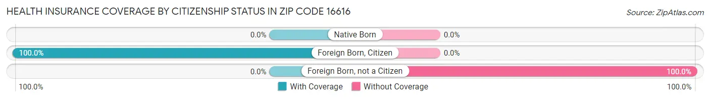 Health Insurance Coverage by Citizenship Status in Zip Code 16616