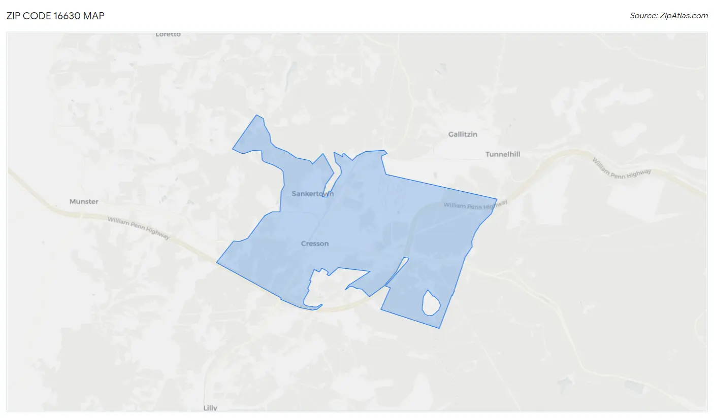 Zip Code 16630 Map