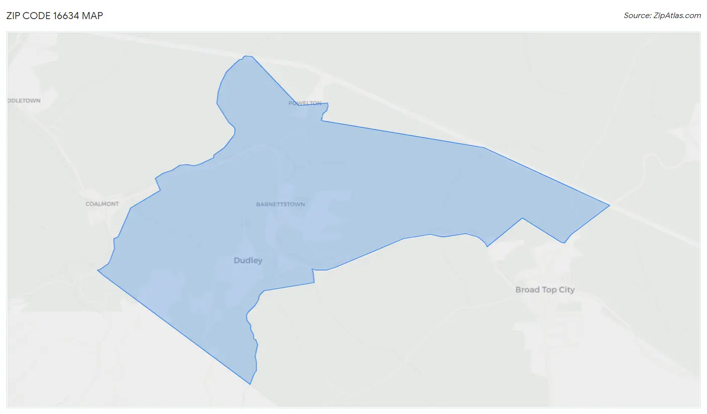 Zip Code 16634 Map