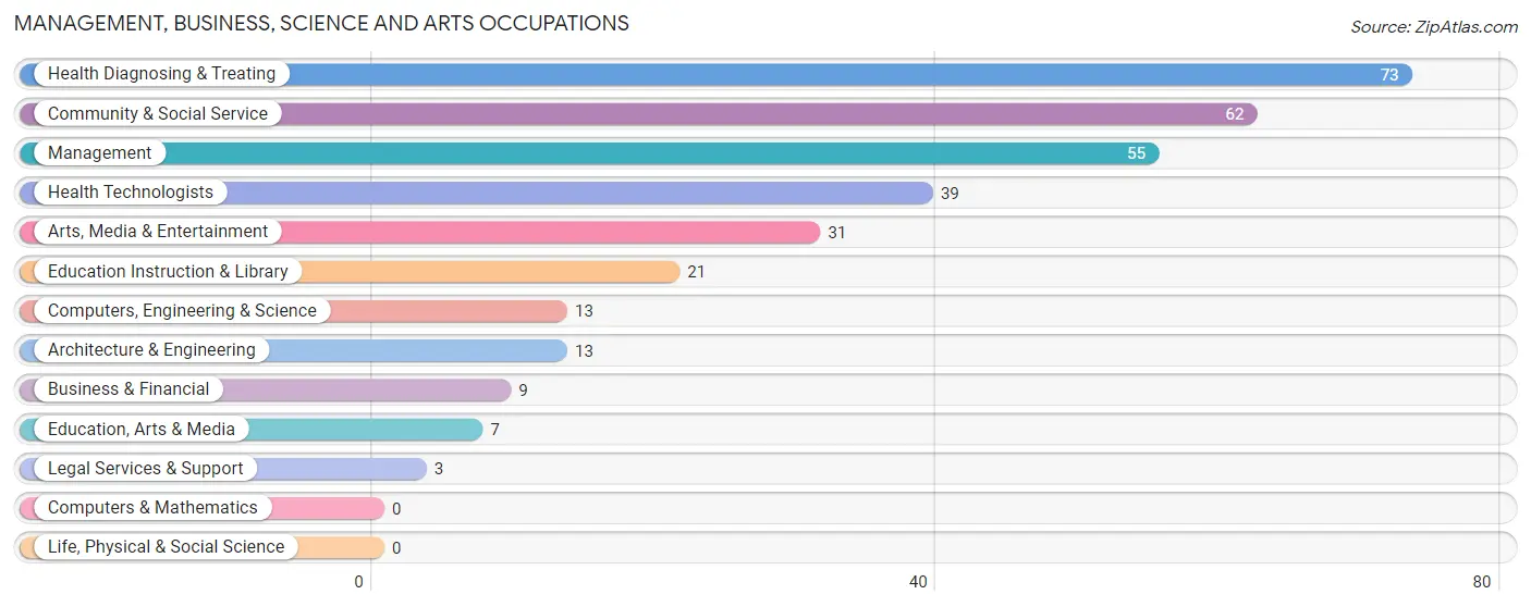 Management, Business, Science and Arts Occupations in Zip Code 16657