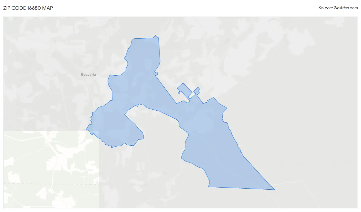 Zip Code 16680 Map