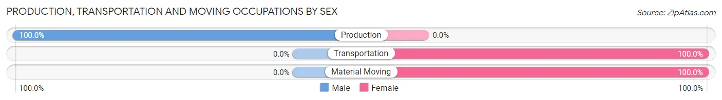 Production, Transportation and Moving Occupations by Sex in Zip Code 16682