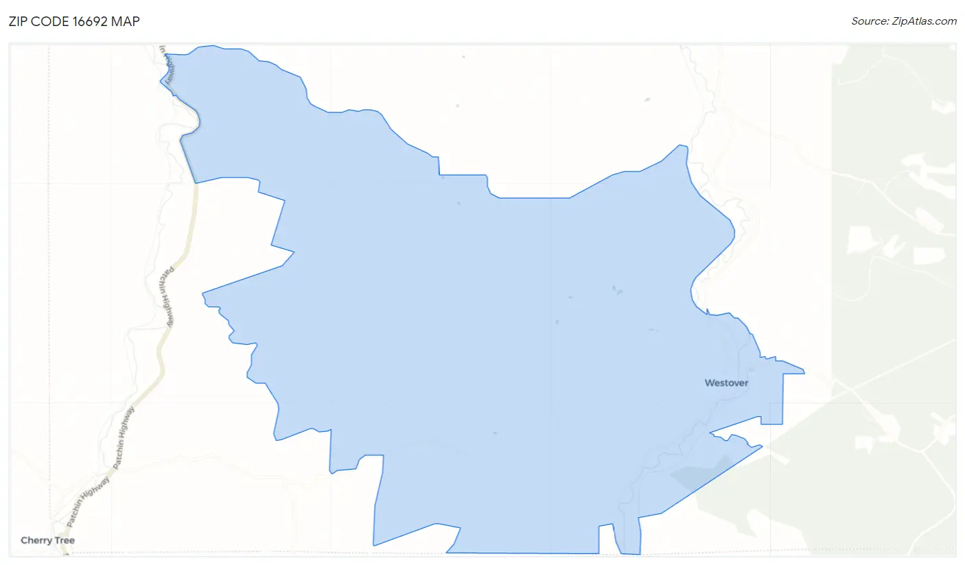 Zip Code 16692 Map