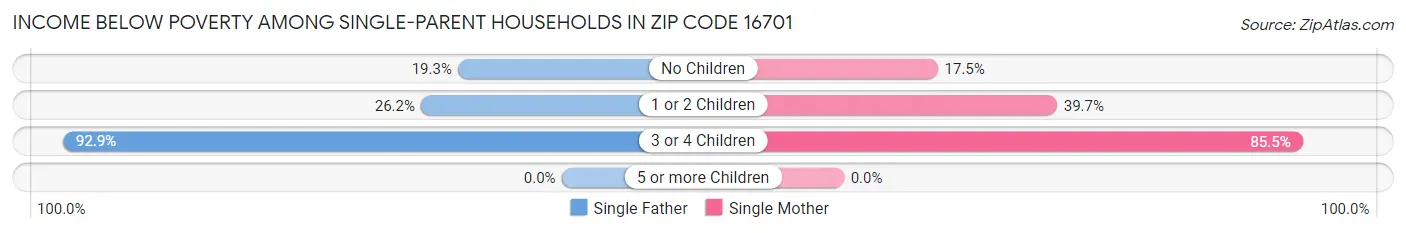 Income Below Poverty Among Single-Parent Households in Zip Code 16701