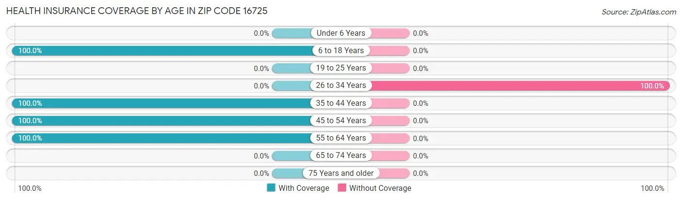 Health Insurance Coverage by Age in Zip Code 16725