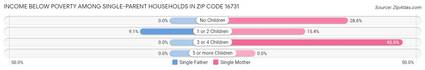 Income Below Poverty Among Single-Parent Households in Zip Code 16731