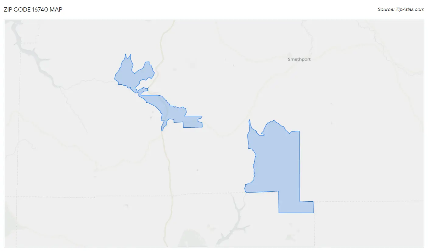 Zip Code 16740 Map