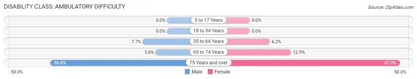 Disability in Zip Code 16828: <span>Ambulatory Difficulty</span>