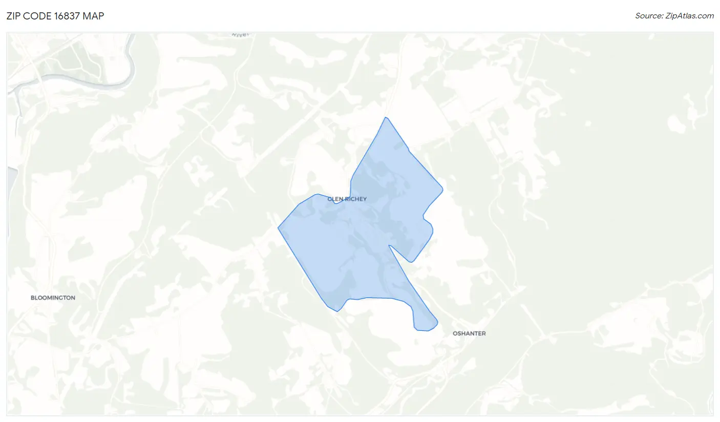 Zip Code 16837 Map