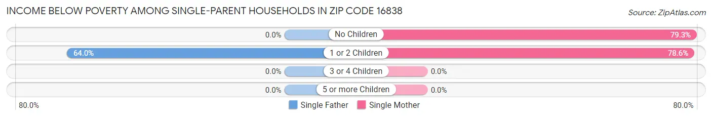 Income Below Poverty Among Single-Parent Households in Zip Code 16838