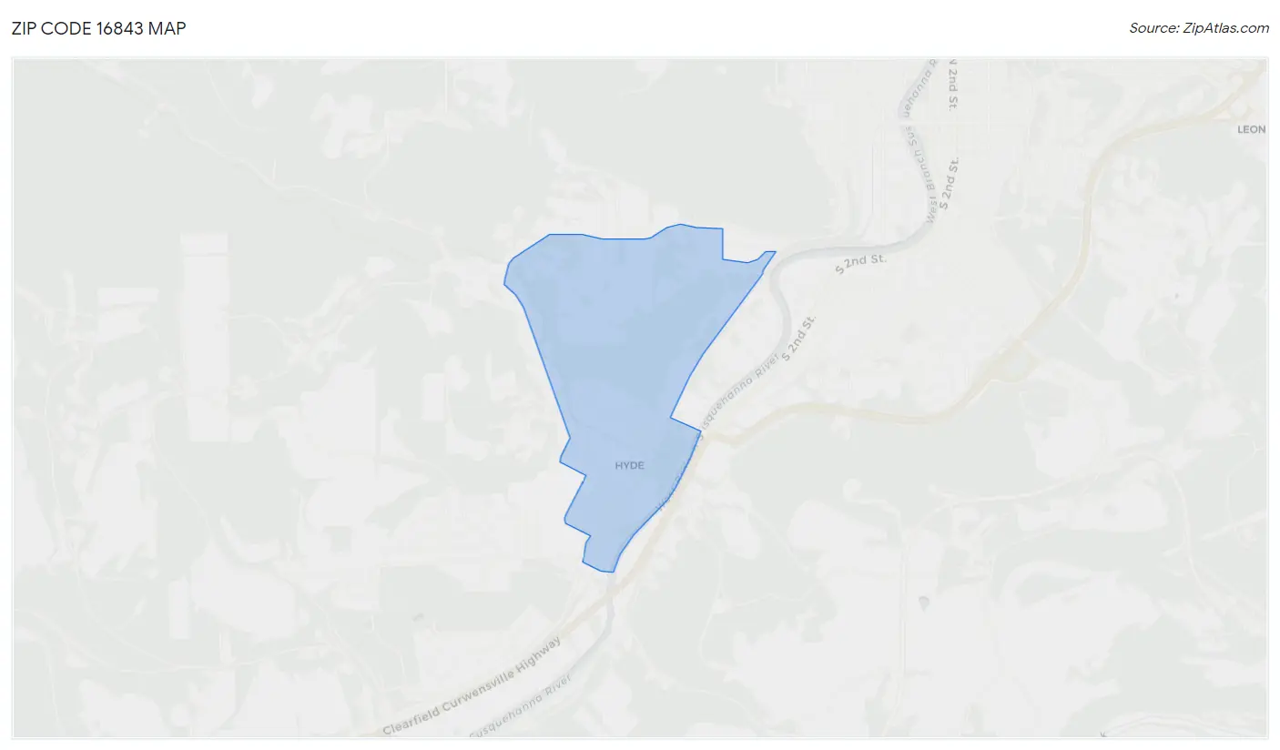 Zip Code 16843 Map