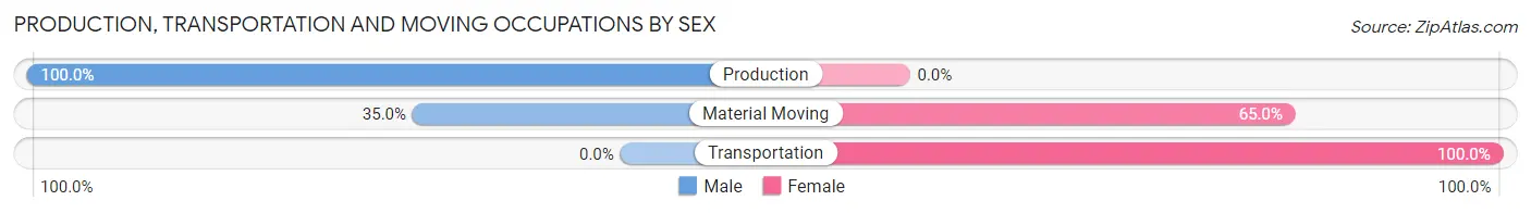 Production, Transportation and Moving Occupations by Sex in Zip Code 16843